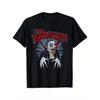 Herrpsykologisk skräck punkrock t-shirt - Vampyrdjävulstil - Lös passform gotisk musik t-shirt för festival och vardagsbruk