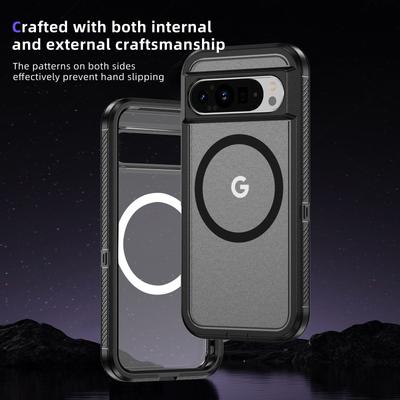 Voor Pixel 9 Pro Magnetische Telefoonhoes Mat, Niche, Lichte Luxe, Valbestendig, Stofdicht Gat, Drie-Proof Telefoonhoes