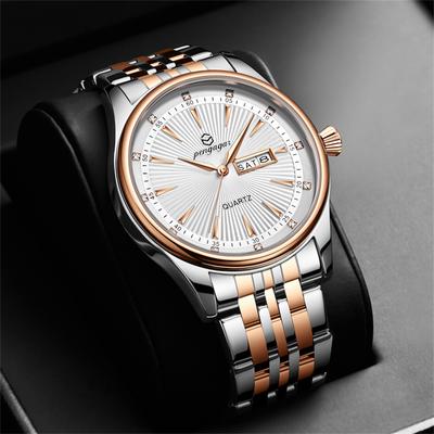 Quartz Watch Men'S High-End Feeling Diamond Inlaid Simple Waterproof Calendar Steel Strip Business Male Fashion Clock Watches Set