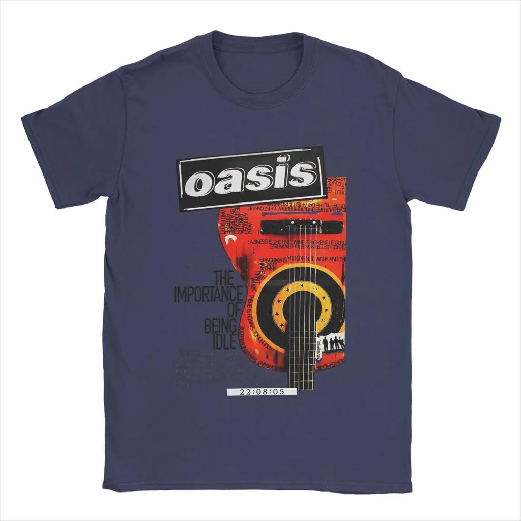 The Classic Rock Band Oasis Men's Pure Cotton T-shirt Y2K Short-sleeved Summer Fashion Trend Casual Wear Top
