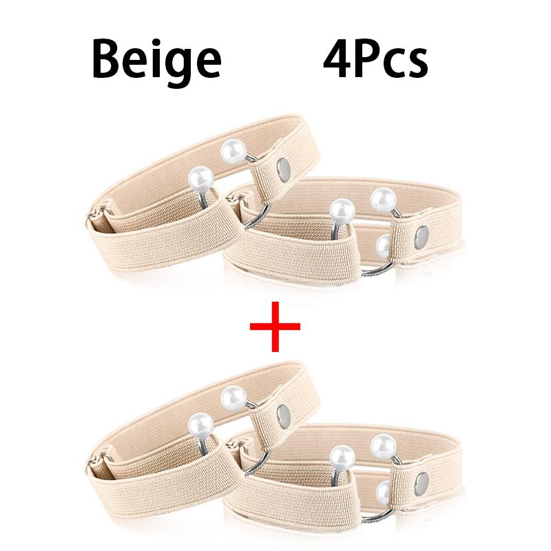 2 Pezzi/4 Pezzi Cinghie per Scarpe con Tacco Alto per Donne - Lacci Elastici Fissati Fibbia a Perla a Forma di U Decorazione per Scarpe Lacci