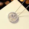 Round Hollow 1 Carat Moissanite 100% 925 Sterling Silver Premium Versatile Fashion Pendant Necklace Women's Fine Jewelry