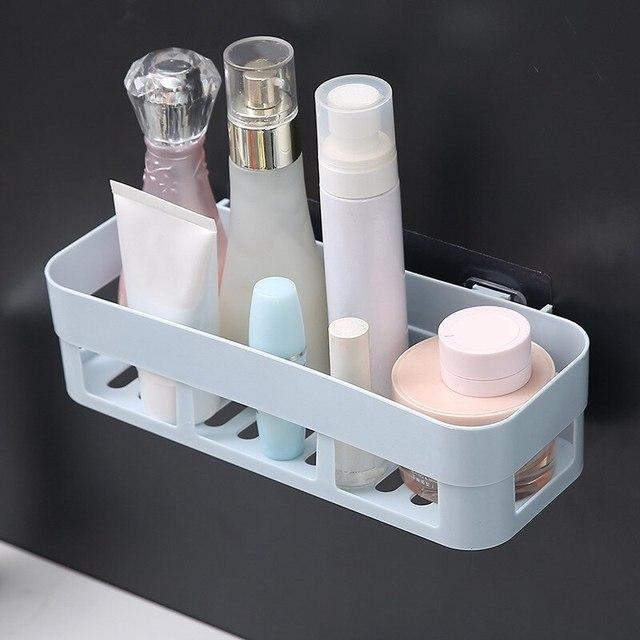 Multifunction Bathroom Storage Suction Holder Shelf Sponge Drain Rack  Kitchen Organizer Sink Kitchen Accessories Bath Baskets