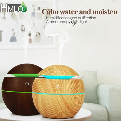 Mini Air Humidifier Usb Ultrasonic Aroma Diffuser Wood Grain 7 Led Light Electric Essential Oil Diffuser For Home Aromatherapy