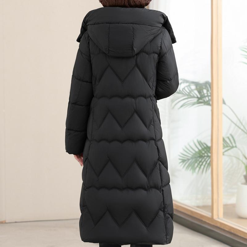 Mărimea Plus 2XL-6XL Casual de vârstă mijlocie Parka lungă de iarnă pentru femei Jachetă elegantă de damă cu glugă groasă îmbrăcăminte exterioară caldă Paltoane de iarnă