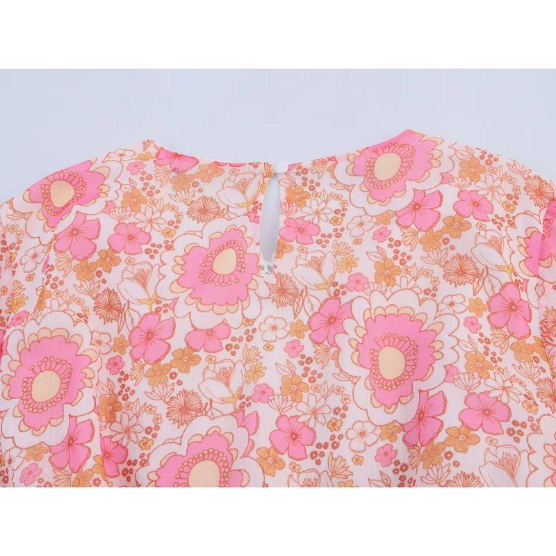 Kaslead New Women clothes Western Style Sweet Style Small Floral Neckline Lace Dress