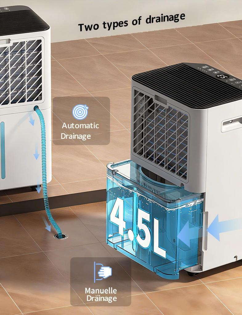 HUMILABS OL20-BD068CF 20L Dehumidifier, Wi-Fi & App Control, 4.5L Water Tank, 3 Operating Modes, 24 Hour Timer, Coverage Area 60m²