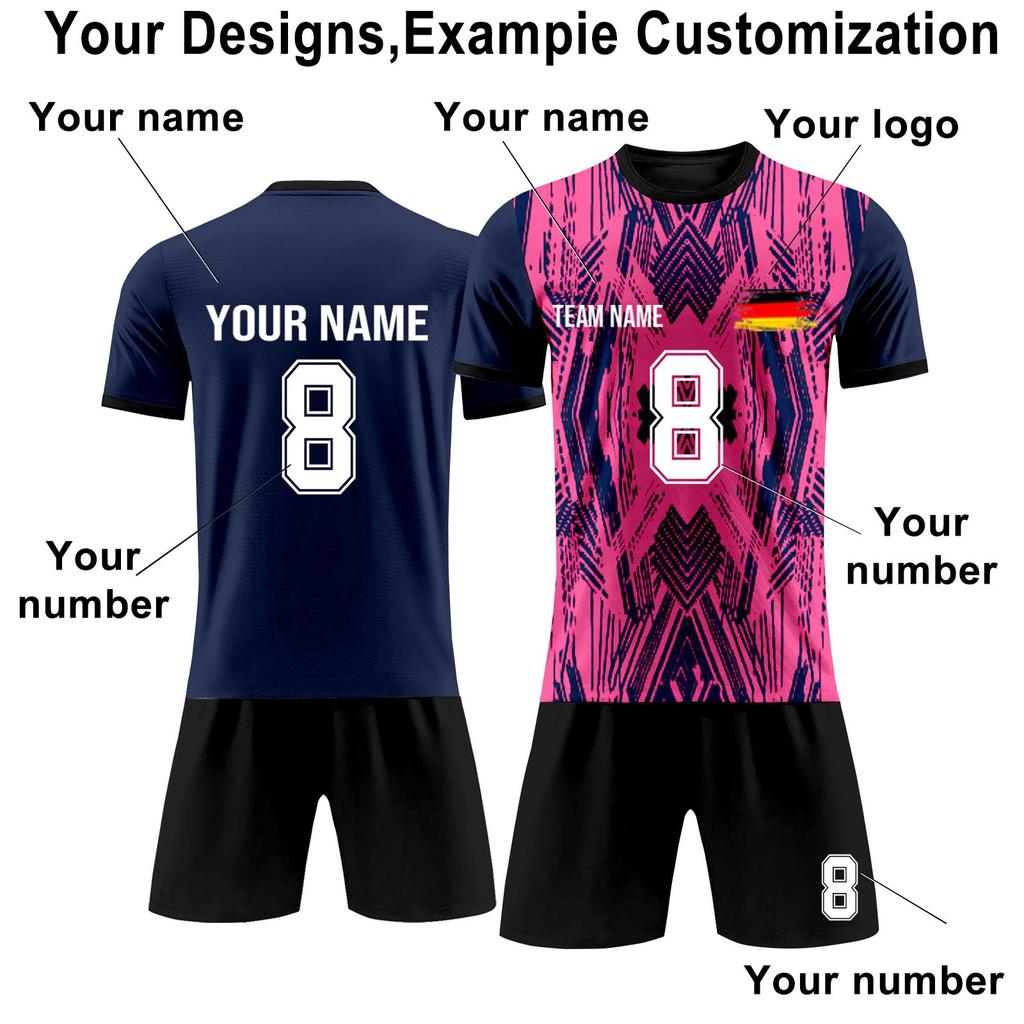 Personalised Shirts Kit Mens Girls With Name Number Custom Football Jerseys For Boys Training Suit