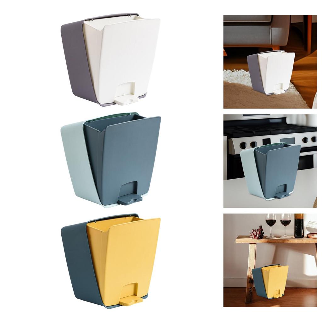 Trash Bin Step Trash Can Rust Paper Bins Hands Free Pedal Garbage Bin Foot Garbage Bin for Hotel Bathroom Kitchen Home