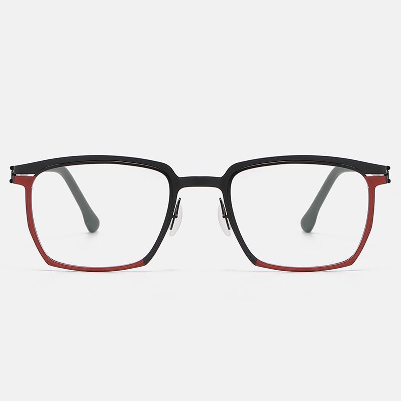 Retro Large Frame Metal Eyeglasses for Men - High-end Style