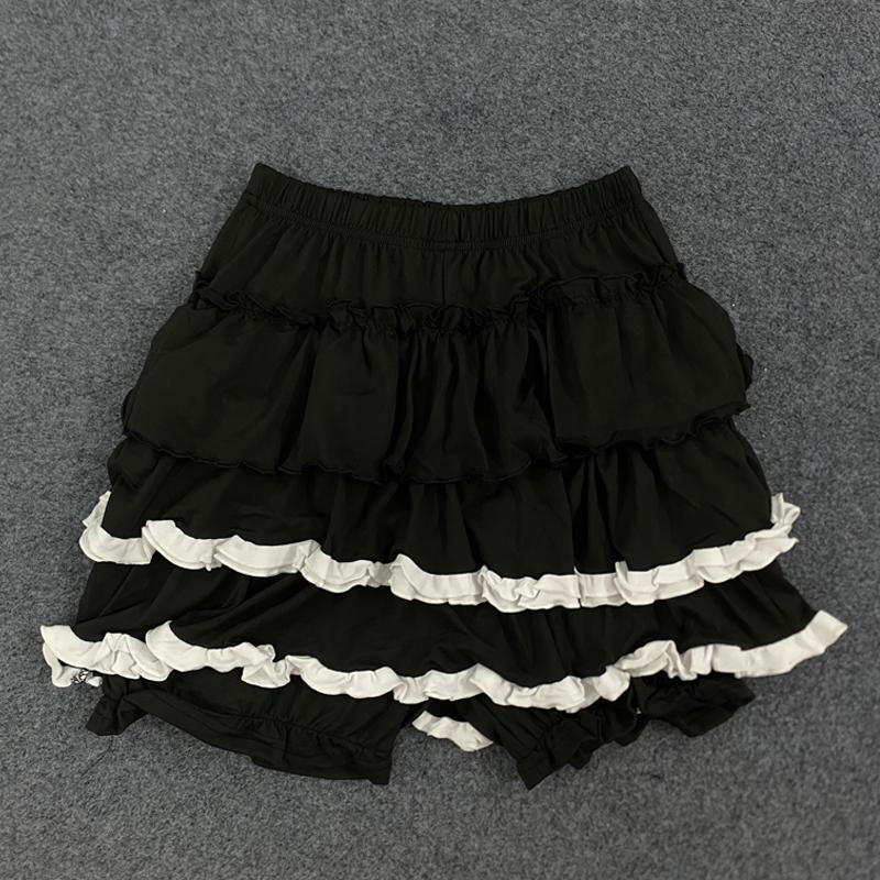 

Y2K Готическая юбка А-силуэта с высокой талией, короткая, кружевная, для милой девушки XL чёрный