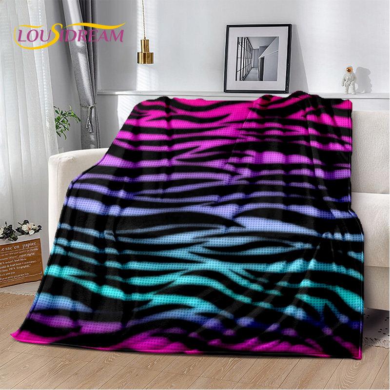 3D Colorful Zebra Pattern Soft Plush Blanket,Flannel Blanket Throw Blanket for Living Room Bedroom Bed Sofa Picnic Office Cover