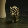 1 Stück Retro Kupfer Tier Tee Haustier Desktop Ornament Antik Massiv Messing Eule Miniaturfiguren Heimdekor Handwerk