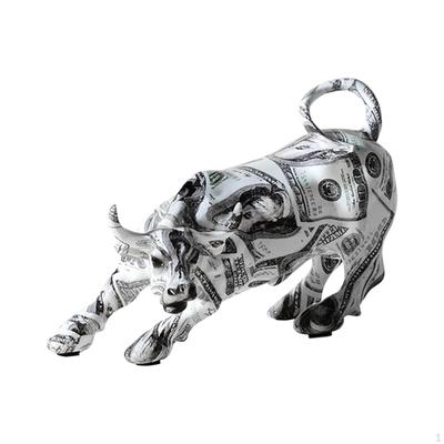 Ox Statue Resin Tabletop Ornament for Fireplace Table Centerpiece Bookshelf