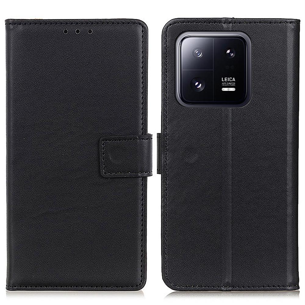 

For Xiaomi 14 Case Anti-Scratch Wallet Phone Shell PU Leather Stand Cover Black