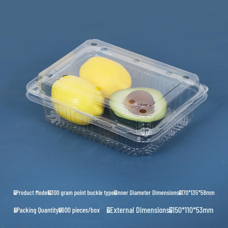 Transparent Disposable Fruit Box with Lid – Food-Grade Plastic, Rectangular, Sturdy for Takeaway, Ideal for Strawberries or Cut Fruit