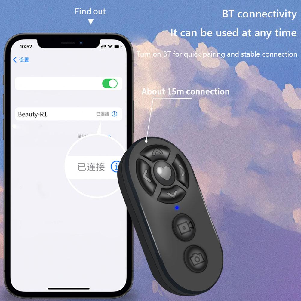 1-5Pcs 7 Buttons Wireless Phone Selfie Photo Shutter For Tiktok Video Page Turner Rechargeable Bluetooths Remote Controller