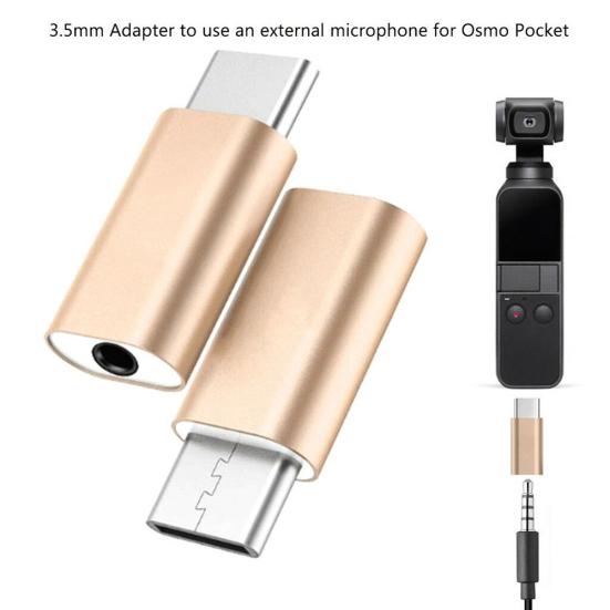 Type-C to 3.5mm Audio Adapter Converter for Osmo Pocket External Mic Connector