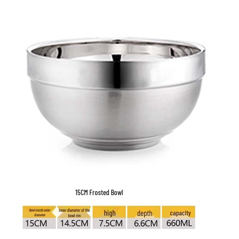 Jundingying Double-Layer Insulated Stainless Steel Bowl Set