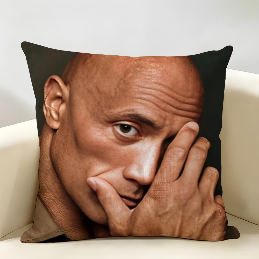 The RRock DDwayne Cushion Cover Natural Linen Organic Fabric DoubleSided Printing Room Sofa Decor Pillow Case