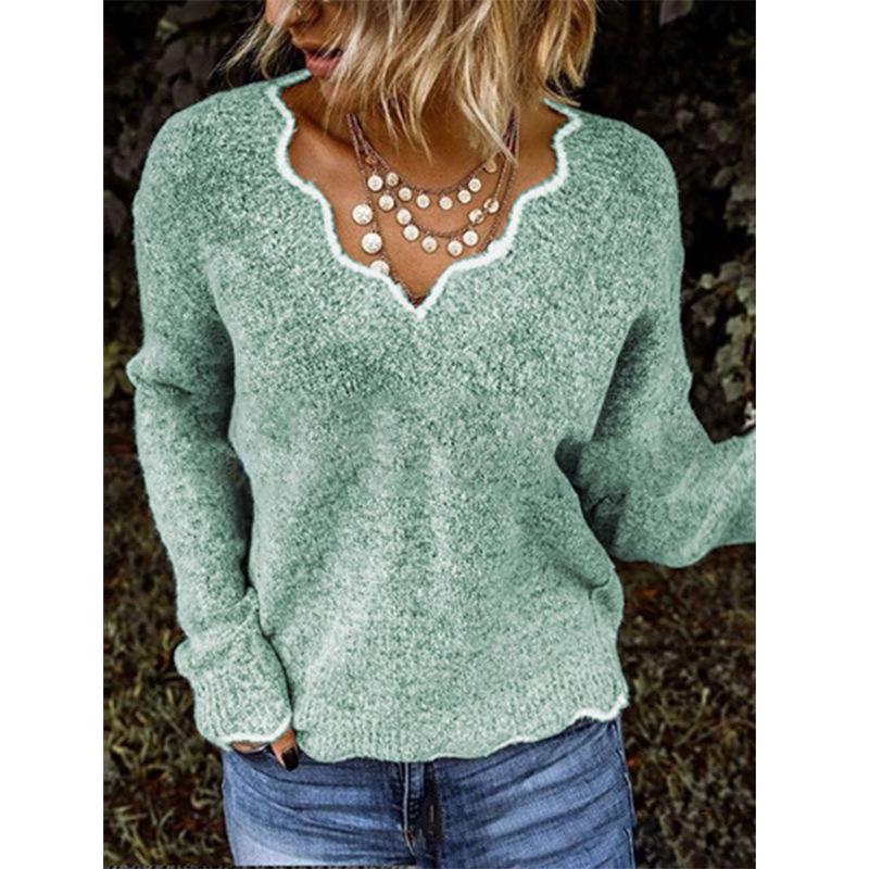 2025 Women's V-neck Knit Pullover Sweater, Many Colors Available