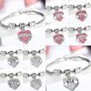 Stylish Heart Shaped Family Member Bracelet With Rhinestone Accents For Special Occasions
