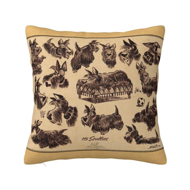 

Каваий Чехол для подушки с шотландским терьером Декор для спальни Роскошная декоративная подушка с шотландским терьером Декор для салона Квадратная наволочка 30x30cm 12x12in