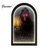 Luce Appesa per Portico di Halloween Specchio Fantasma Luminoso, Fantasmi Spaventosi USB Su, Decorazione Specchio Olografico Scherzo Decorazione per Casa Infestata Festa Festiva