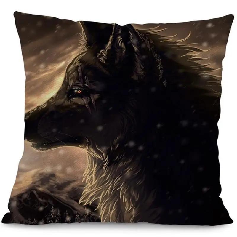 

Декор Квадратный Волк Печатный Домашний Диван Декоративный Плед Подушка Чехол Офисное Кресло Наволочка Для Пояса 66x66cm