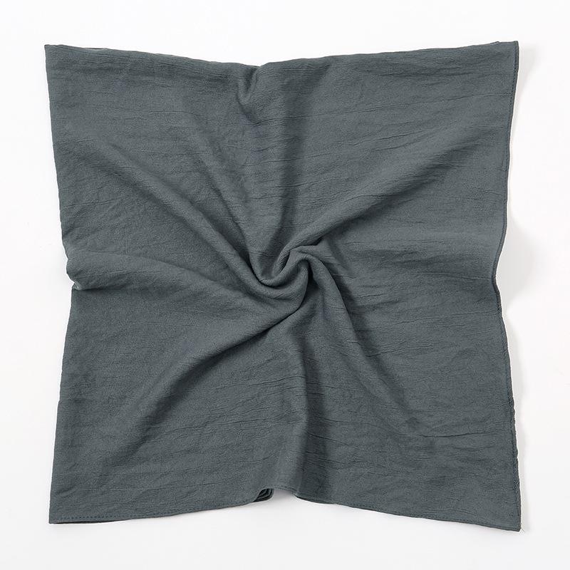 Einfarbiger weicher atmungsaktiver Polyester-Quadratischer Schal - Damen Europäischer/Amerikanischer Kopfschal, Lässiger Sonnenschutz Dekorativer Seidenschal