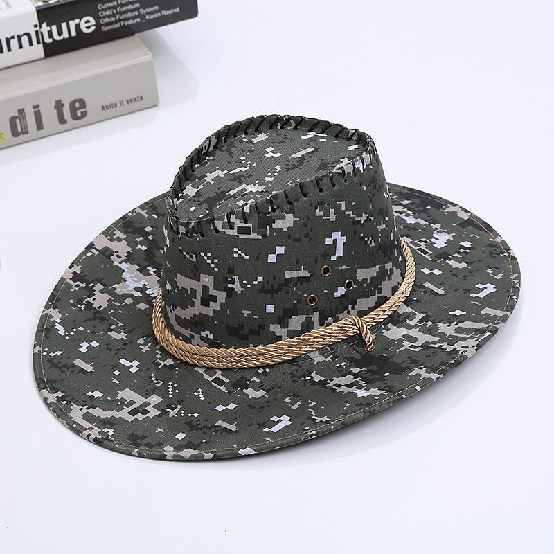 Men'S Hat Summer Sun Protection Big Edge Sun Hat Camouflage Cowboy Hat Outdoor Travel Sun Hat Casual Fishing Hat