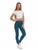 Women's Ribbed Leggings with High Waist, Fashionable, Sporty, MORAJ L/XL green