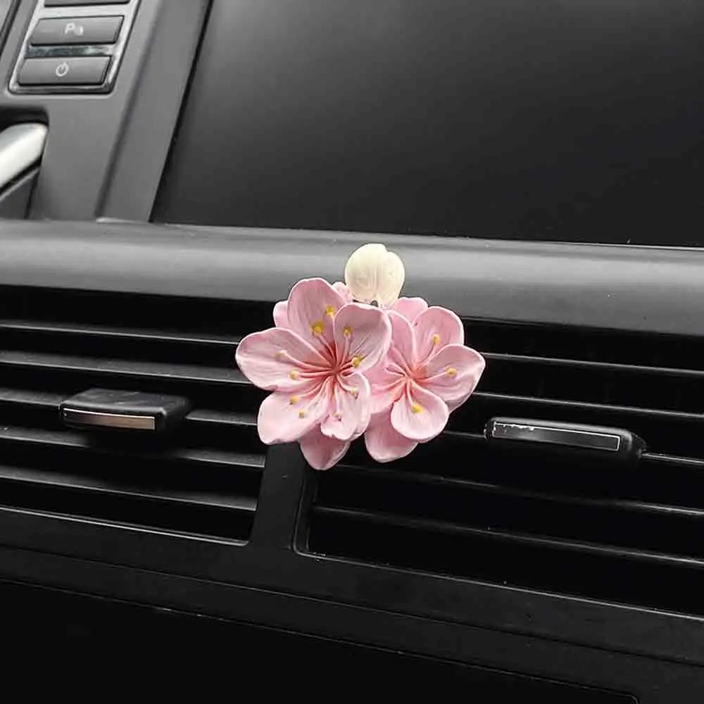 3D Blossom Aromatherapy Gypsum Car Air Outlet DIY Car Air Freshener Peach Blossom Aroma Diffuser Car Decoration Accessories