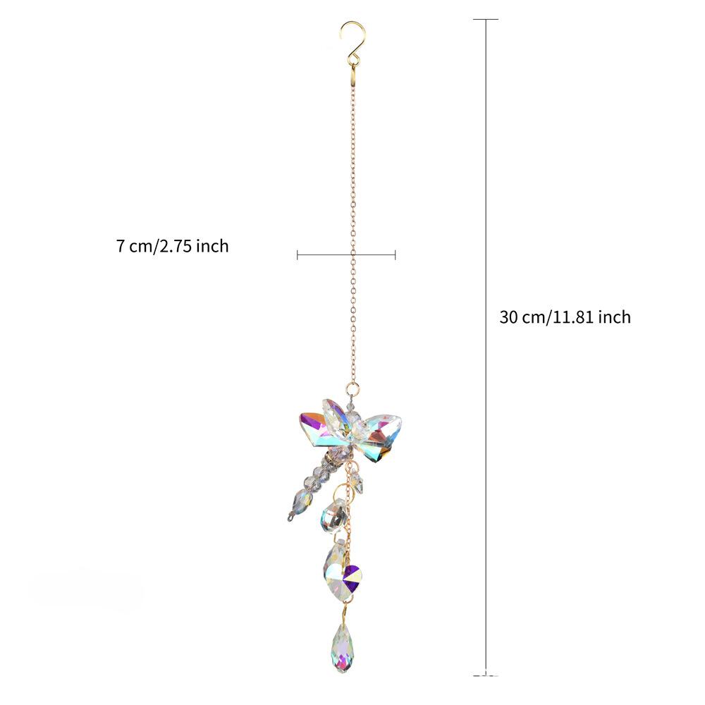 

Courtyard Decoration Window Hanging Hand Woven Butterfly Dragonfly Crystal Wind Chime Pendant