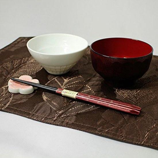 Ishida Japanese-made chopsticks traditional sweets azuki color pentagonal wooden (natural wood) red 23cm
