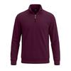 Men's Vintage Diamond Textured Half Zip Pullover Sweatshirt Long Sleeve Polo Collar Casual Top with Leather Zipper Pull Black
