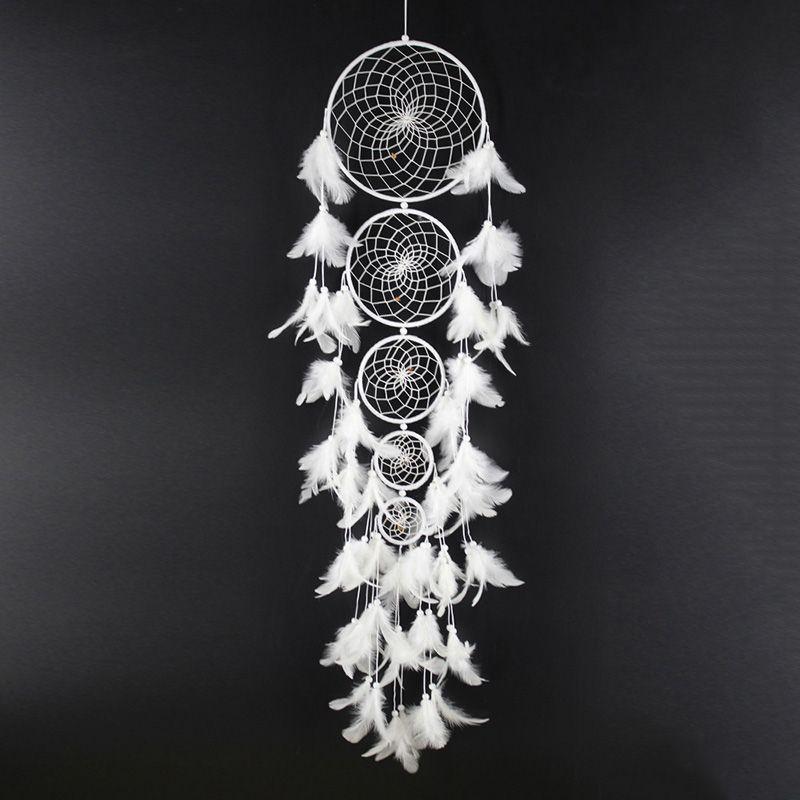 Handmade Indian Dream Catcher Feather Wind Chime - Creative Wall Hanging for Bedroom or Homestay Decoration