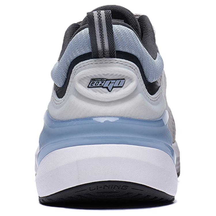 Li Ning Slip Resistant, Abrasion Resistant, Breathable Low Top Running Shoes Men's Gray White Blue ARST081-5