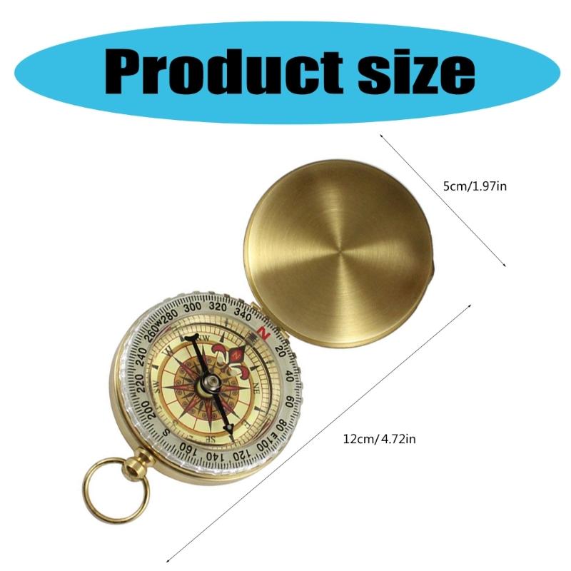 Multifunctional Pocket Compasses Watch Styles Open Survival Compasses for Men, Retro Watch Styles Compasses with Hook