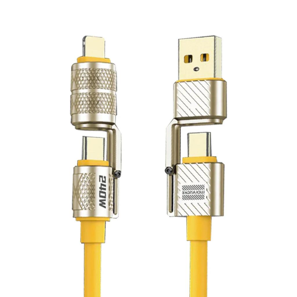 Kabel do transmisji danych z super szybkim ładowaniem 4 w 1 240 W Type-C do Type-C Kabel ze stopu cynku do iPhone 15 16 17 Samsung Huawei Xiaomi