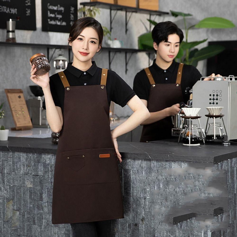 Jednokolorowy fartuch kuchenny Odporny na olej Fartuch szefa kuchni Środki czystości Fartuch do sprzątania Barman