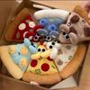 Niedlicher Pizza-Maus Plüsch Schlüsselanhänger Kreatives Essens-Plüschtier Puppe Tasche Anhänger Lustiges Ratten Kuscheltier Für Freunde Geburtstagsgeschenk Kawaii