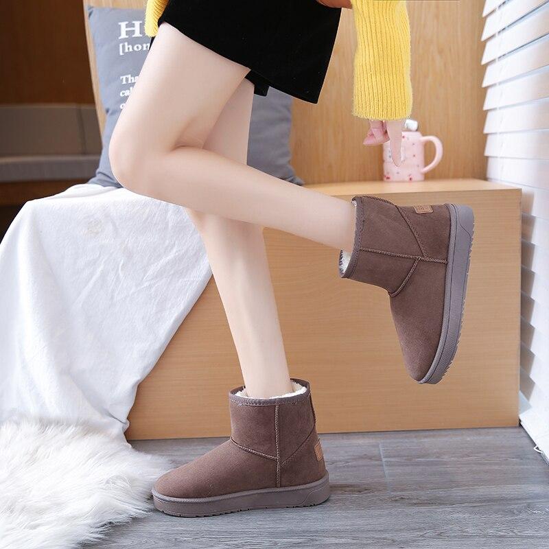 Snow Boots Women New Fashion All -Match Short Tube Cotton Shoes Winter Warmth And Velvet Thick Bread Shoes