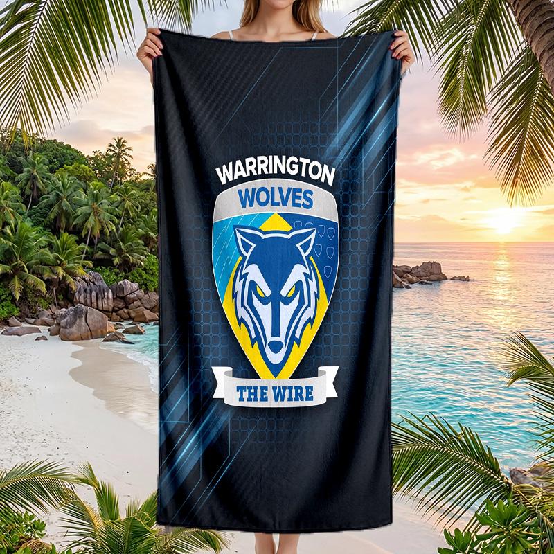 Warrington Wolves Mode Strandtuch Tragbar Weich Schnelltrocknend Handtuch Für Schwimmen Camping Urlaub