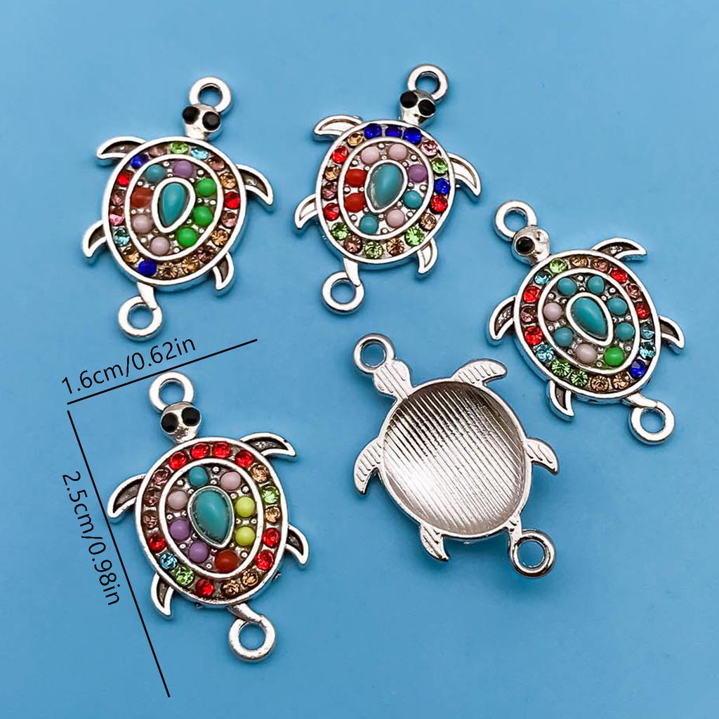 5/6pcs Zinc Alloy Colorful European and American Style Small Pendants Charms Connectors For Jewelry Making Bracelet Findings