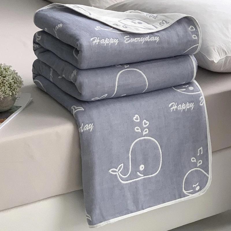 New Cotton Six-layer Yarn Xia Liang Quilt Pure Cotton Towel Quilt Empty Blanket Nap Blanket Gauze Blanket