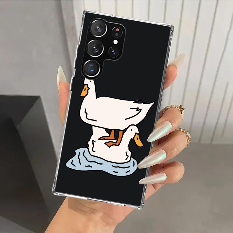 Cartoon Duck Goose Game Phone Case for Samsung Galaxy S26 S24 S23 Ultra S25 Edge S22 S21 Plus S20 FE + Soft Print Shell Funda Ga