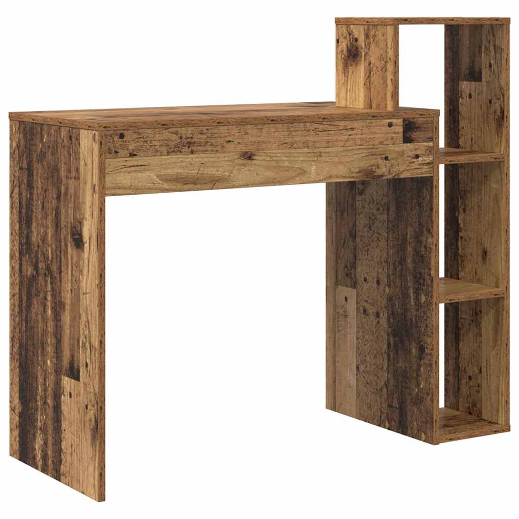 Desk with Shelf Reclaimed Wood Look 100 x 40 x 90 cm Engineered Wood