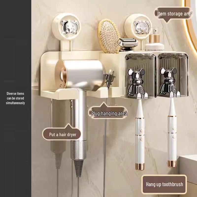 

Держатель для фена без проколов: Хранение в ванной и кронштейн-вешалка Upgrade Multifunction 1 pc