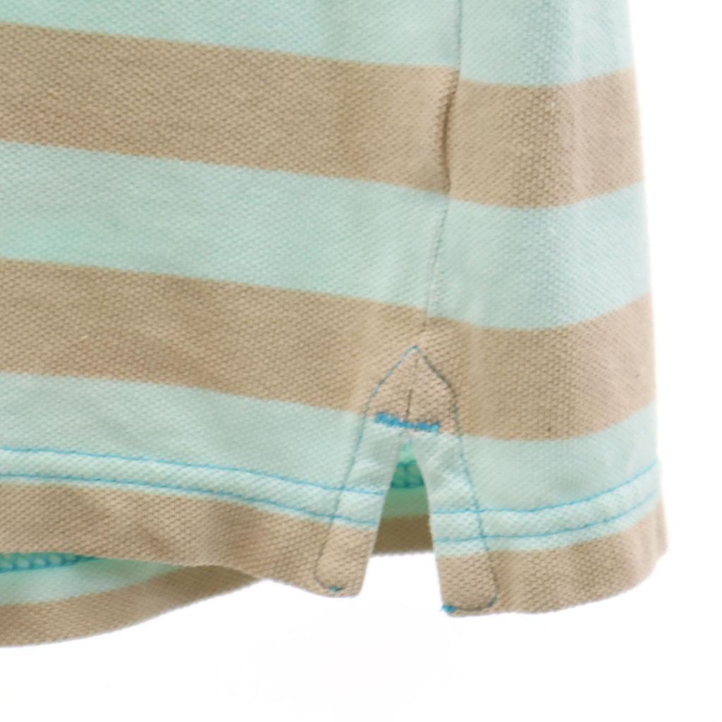 Chaps Border Pattern Short Sleeve Polo Shirt L Mint System Fawn Men's Used